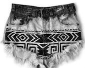 Ombre Tribal Print Cutoff Shorts