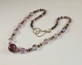 Ruby, Amethyst and Tourmaline Necklace