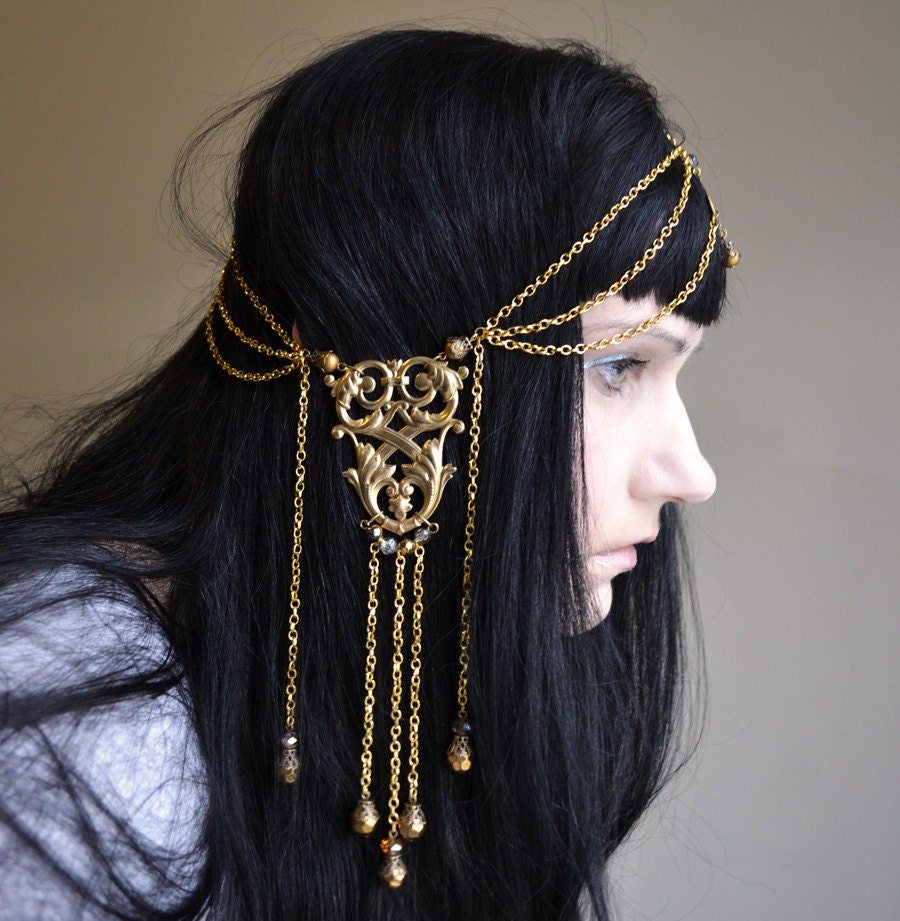 Ambergris Art Nouveau GoddessChain Headpiece Head Chain Headdress