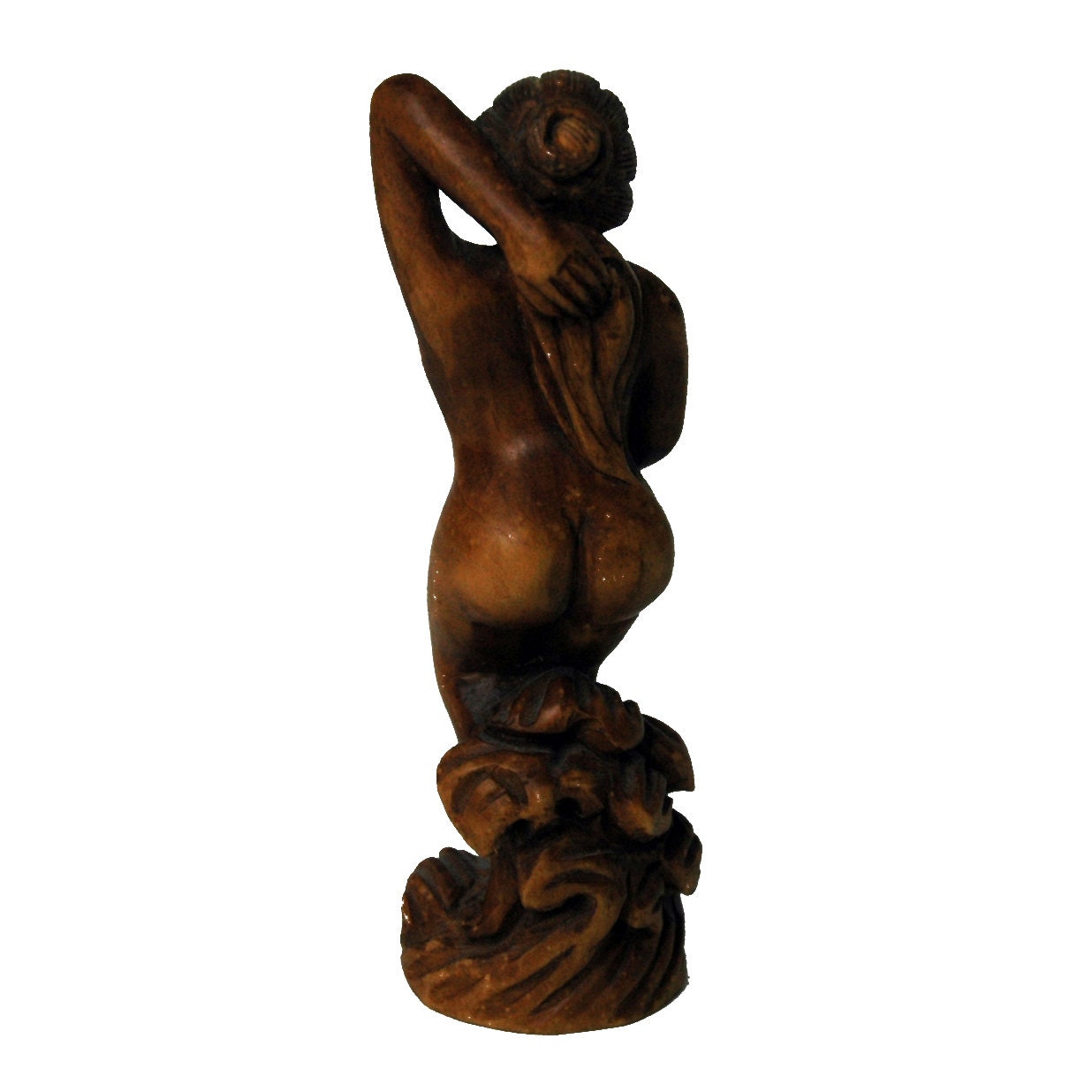 Nude Bathing Woman Boxwood Netsuke