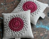 Lavender sachets -- crochet motif -- set of 2