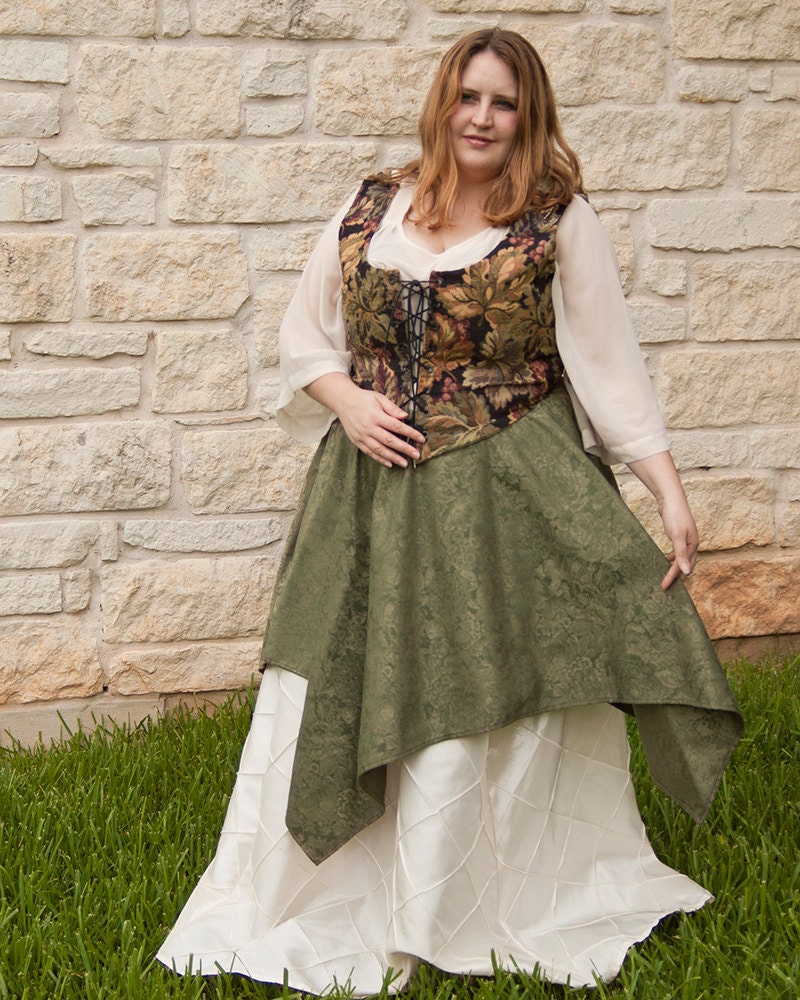 Floral Green Pixie Skirt Renaissance Costume