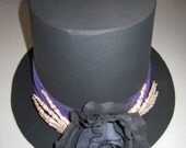 CrEEpY ToP hAt BlAcK as PiTcH 2 OOak HaLLowEEn CoStUmE vElvetEEn UnDeRtAkEr SkeLeToN