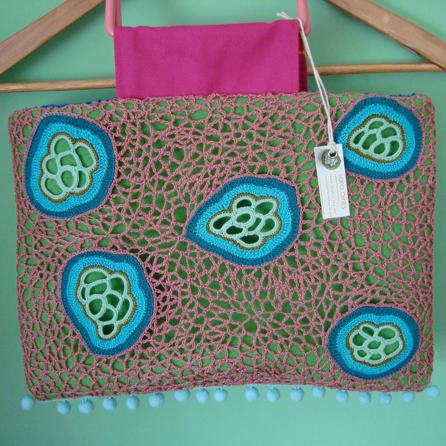 Amoeba Bag Freeform Crochet AcquaPearl