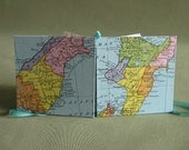 New Zealand Recycled Map Star Book Mini Book or Card by PrairiePeasant