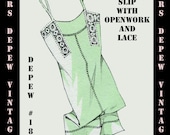 Vintage Sewing Pattern 1930's French Slip with Openwork and Lace in Any Size Depew 183 -INSTANT DOWNLOAD-