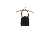 Vintage 1940s Purse / Black Evening Bag / 40s Bag with Coin Purse