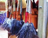 Feather Duster Made of Ostrich Feathers & Leather