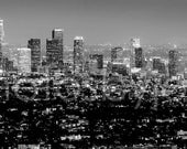 Los Angeles Skyline DUSK Griffith Observatory 12x36 Panoramic Photo Poster Cityscape with NO TEXT