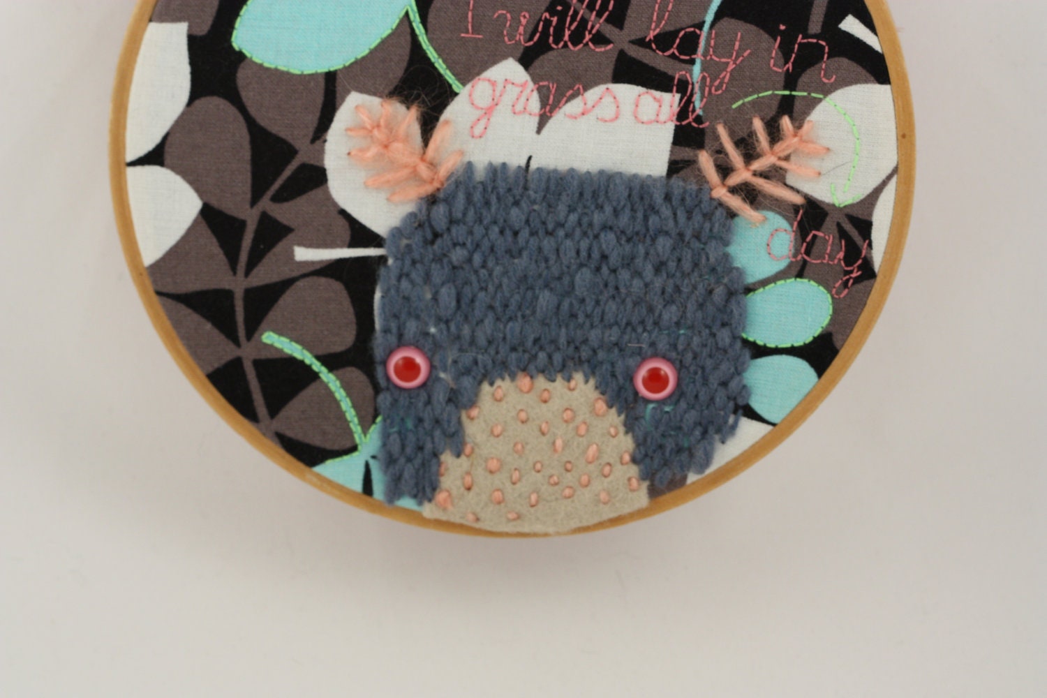 Sweet monster embroidery wall decor