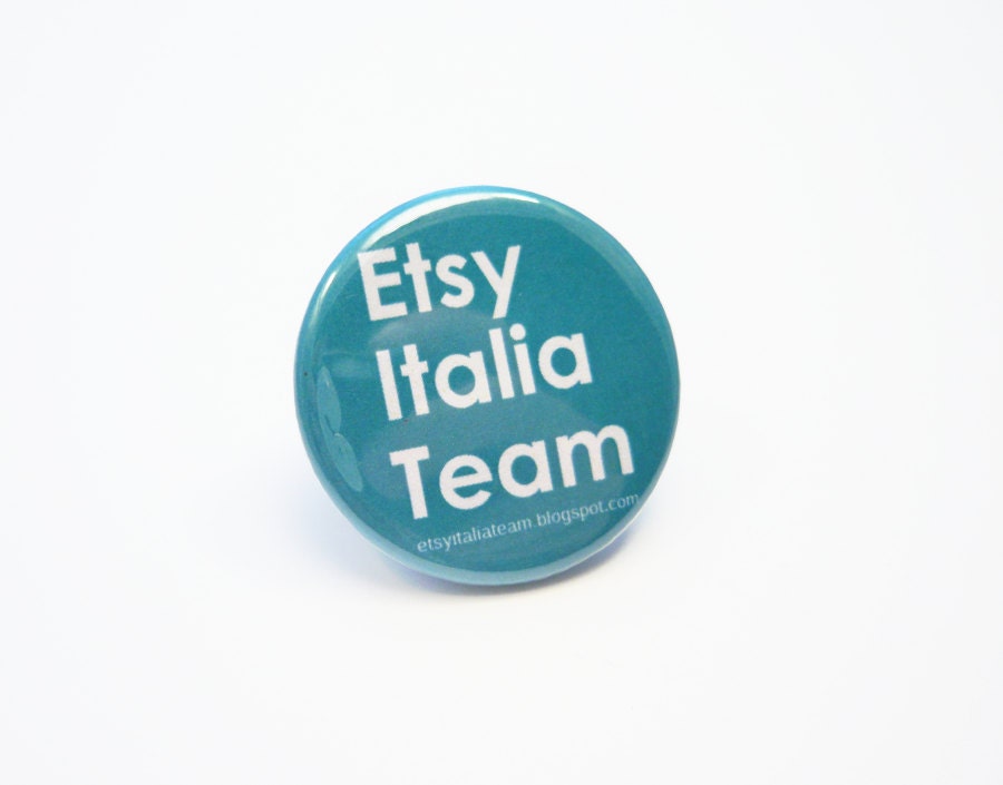 Teal pinback button brooch - etsyitaliateam - 3 cm - 1 1/4 inch