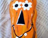 Silly Faced Pumpkin Pillow Hand Made Halloween Decor Jack o Lantern  Face Fall Decoration Painted Cushion Living Room Pillow Orange Black