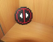 DeadPool - Face Logo - custom designed Pixel Art - Magnet, keychain, pin, hair clip, wall hanging, holiday ornament
