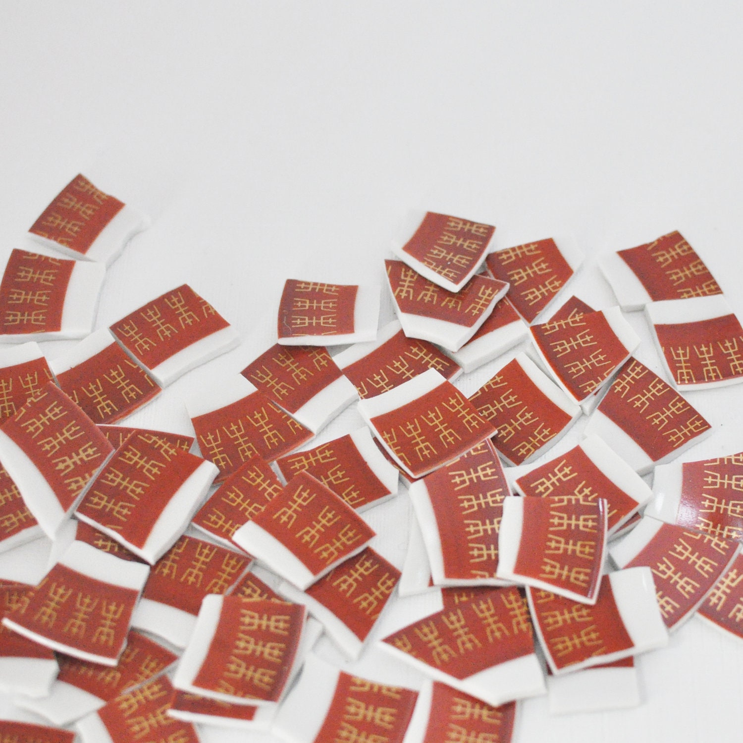 Mosaic Tile Supply - Maroon and Gold - Set of 50