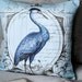 Cotton and Burlap Pillow Cover Burlap Pillow Blue Heron Egret