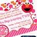 Printable Party Invitation-Girly Elmo Pink Orange and Red Design