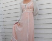 Vintage 70s Gunne Sax Dress Corset Prairie Boho Lace XXS Hippie Full Length