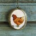 Little Red Hen locket necklace, wearable art jewelry, rustic chicken necklace LIMITED EDITION