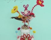 Baby Shower, New Parents or Special Ocassion Gift with Yellow Vintage Bird and Bunny Baby