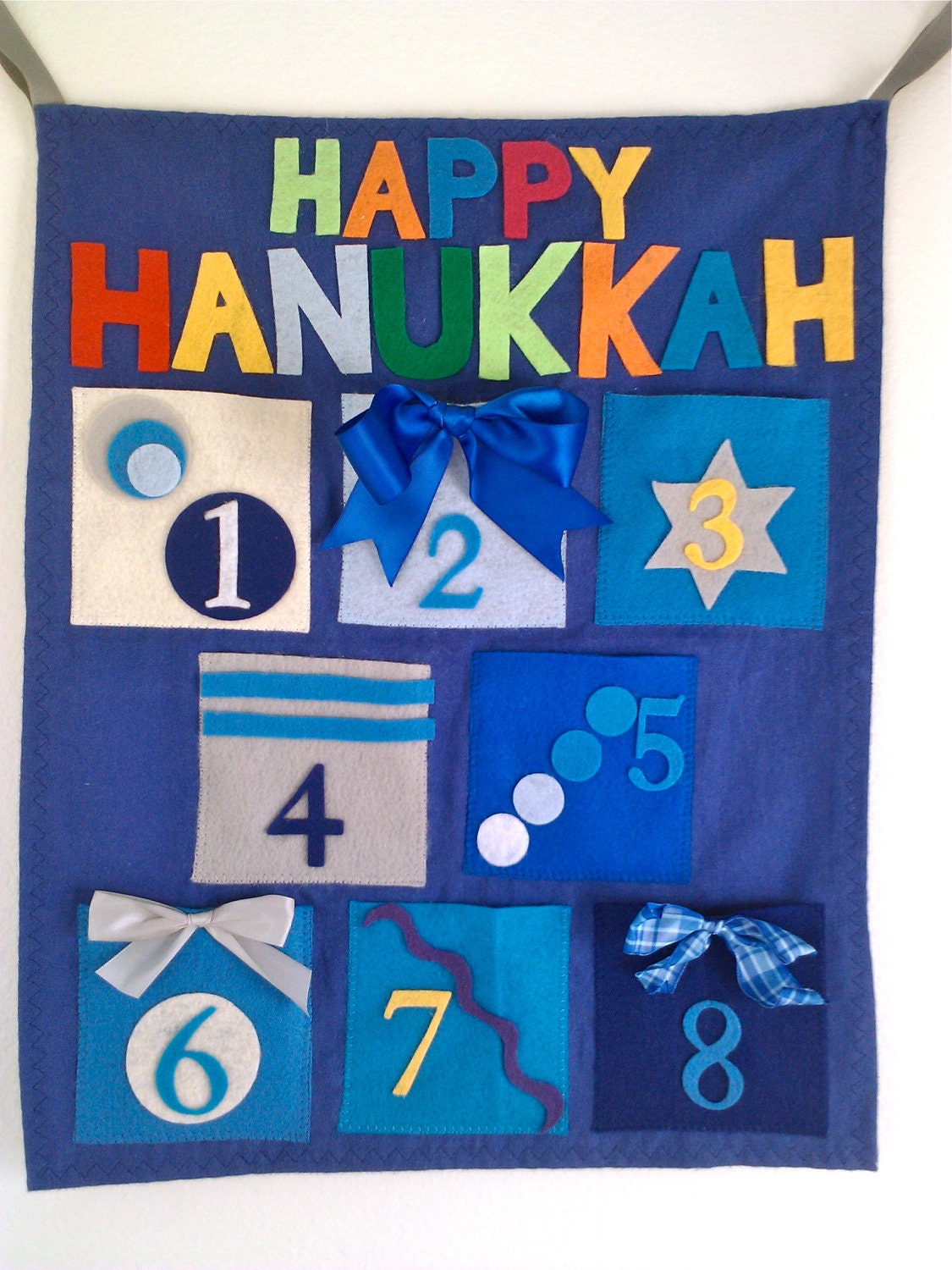 Hanukkah Countdown Calendar Whimsical Colorful Fabrics fill yourself with goodies Advent Il_570xn