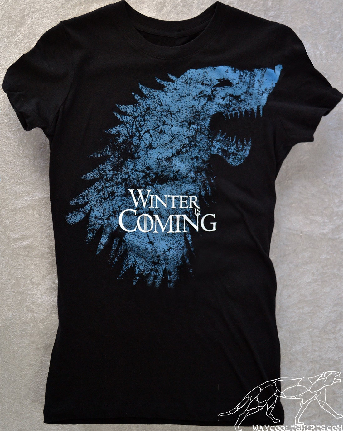 STARK WINTER Is COMING Womens Shirt Now Taking the Black in Mourning of the Sacking of Winterfell Woman's Fitted Soft Black Cotton Tee