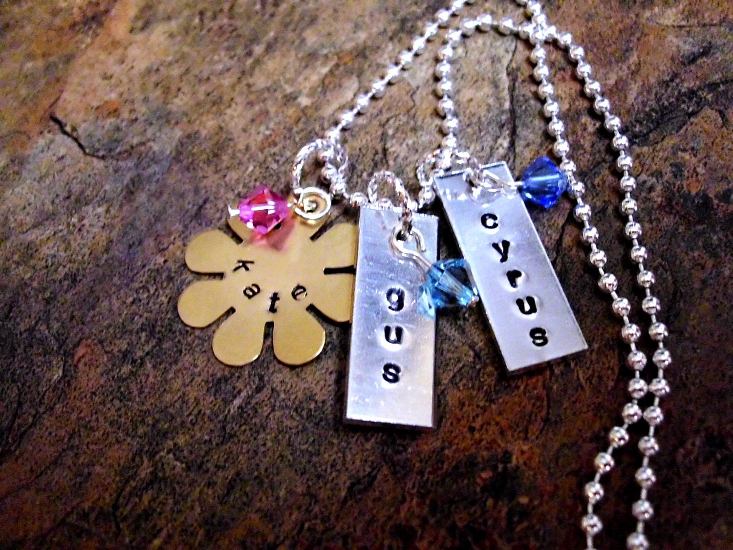 Personalized Jewelry, Mommy Necklace, Mother's Necklace, Personalized Necklace, Hand Stamped Jewelry, 3 discs