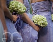 Light Green Hydrangea Wedding Bouquet - Hand Tied Silk Bridal Bouquet