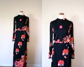 Vintage PAGANNE Dress / 60's Maxi dress / Extra large