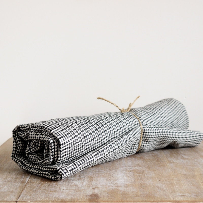 RESERVED//// Vintage 100% soft wool fabric dog tooth pattern tailors suiting material black white grey blue