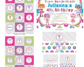 DIY -  Printable: Lalaloopsy Birthday Party Set -  14 items (invitation, party circles, water bottle labels, banner and more)