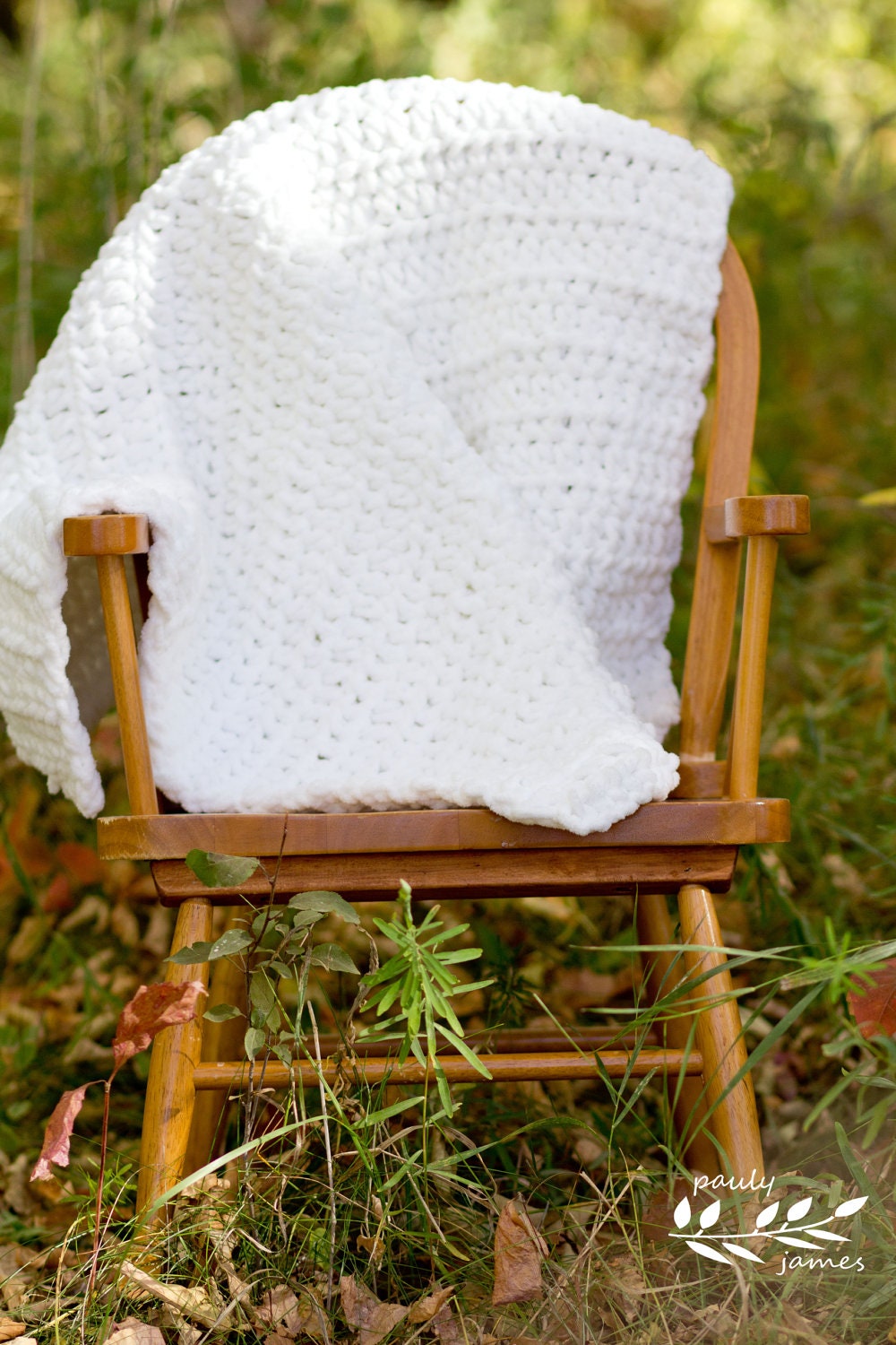Baby White Plush,Soft, Squishy Little Blanket perfect Newborn Photo Prop, Baby gift, Stroller, more  -Hand Crocheted