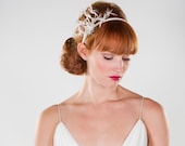Gold Metallic Feather Twig Bridal Headband
