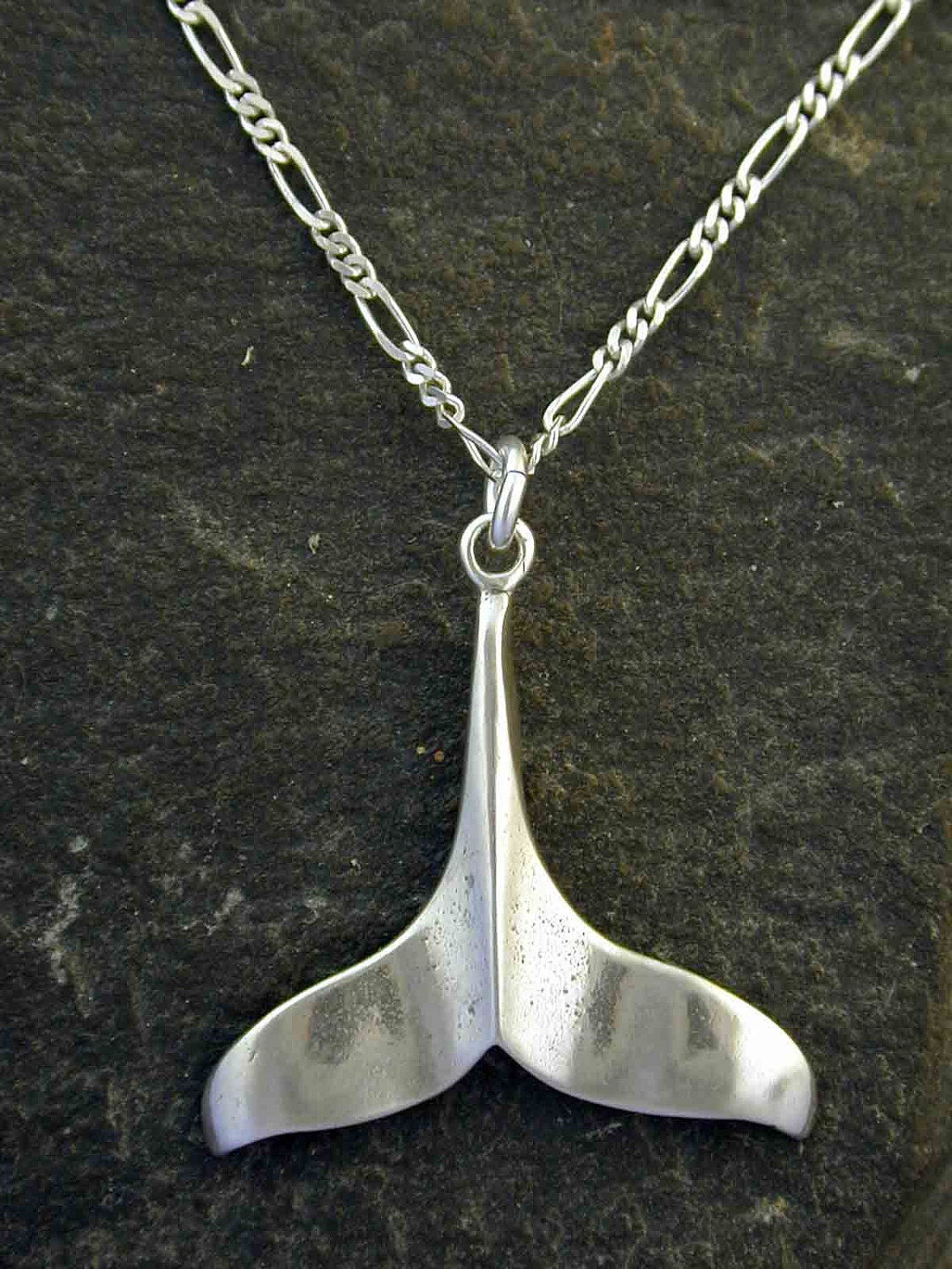 Sterling Silver Whale Tail  Pendant on a Sterling Silver Chain
