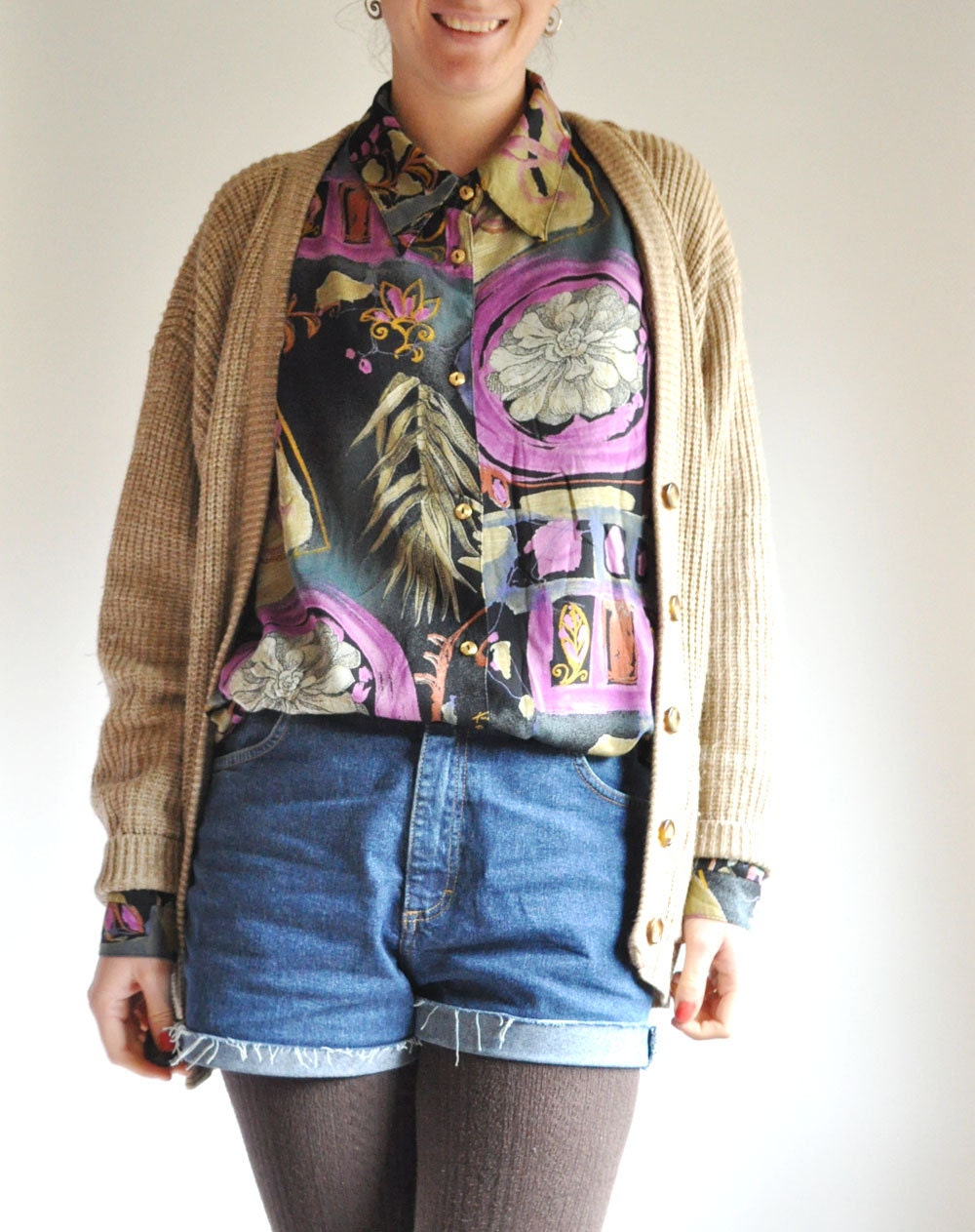 80s Patterned Blouse