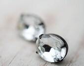 Swarovski Crystal Stud Earrings White Diamond Post Earrings Sterling Silver Vintage Earrings Gift For Her - Grace