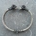 vintage SILVER ram head BANGLE with hinge closure