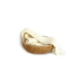 Unisex men women scarf knit merino wool and acrylic - extra  long in white with fringes