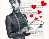 Original Illustration Digital Print Mixed Media  Art Poster Acrylic Painting Holiday Decor Drawing Gift For Her: Love letter