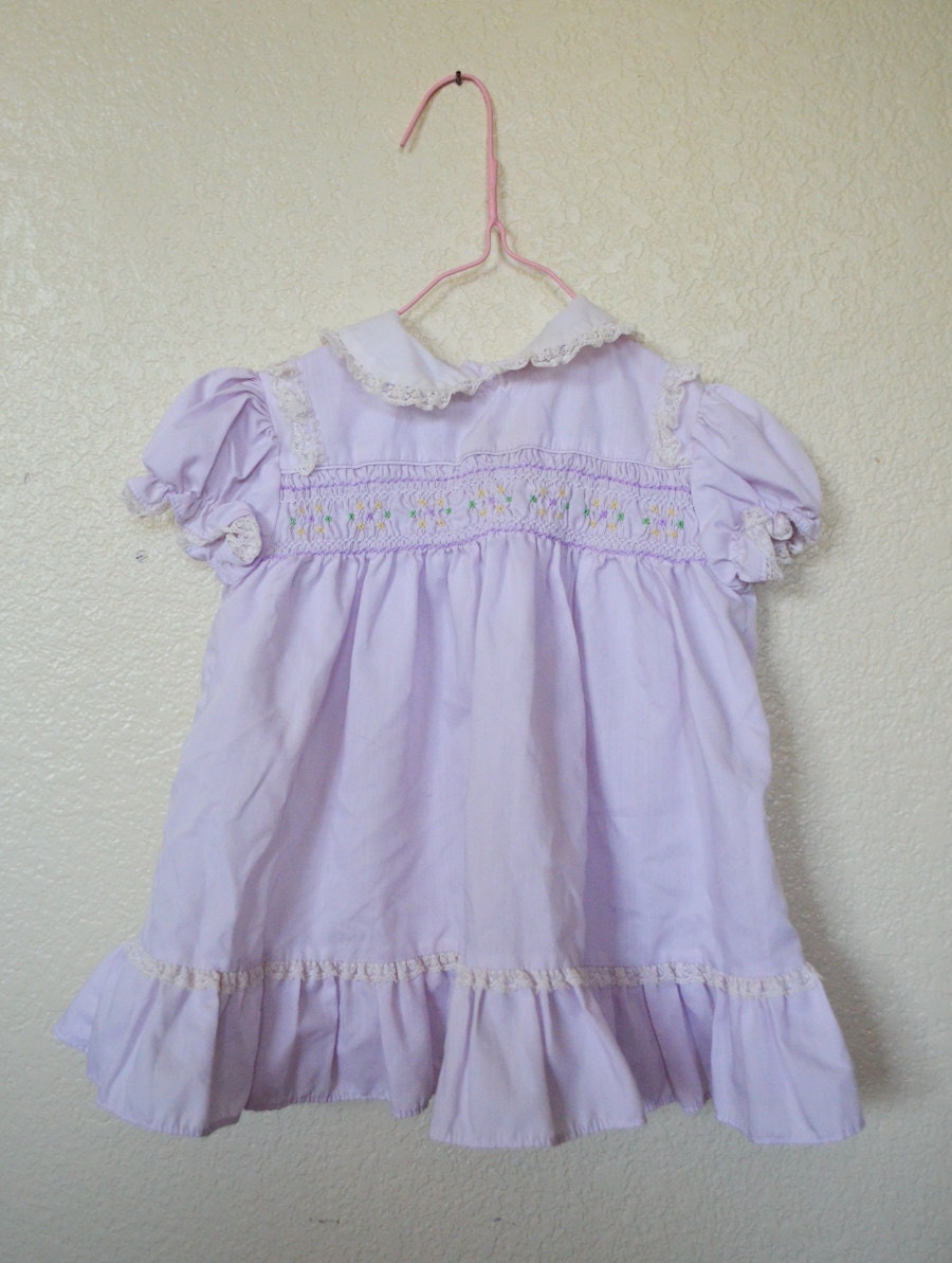 FREE SHIPPING 1960s Vintage Lavender Polly Flinders Dress