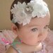 Baby headband...white flower headband, baby headband, baby girl hedband, newborn headband, baptism