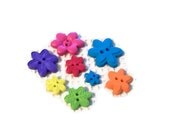 Flower Buttons, Assorted Sizes and Colors