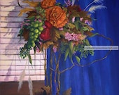 Original Acrylic Floral Painting on Canvas 24x18 Free US Shipping