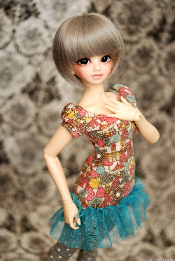 MNF Pink And Blue Fairground Dress For MSD BJD