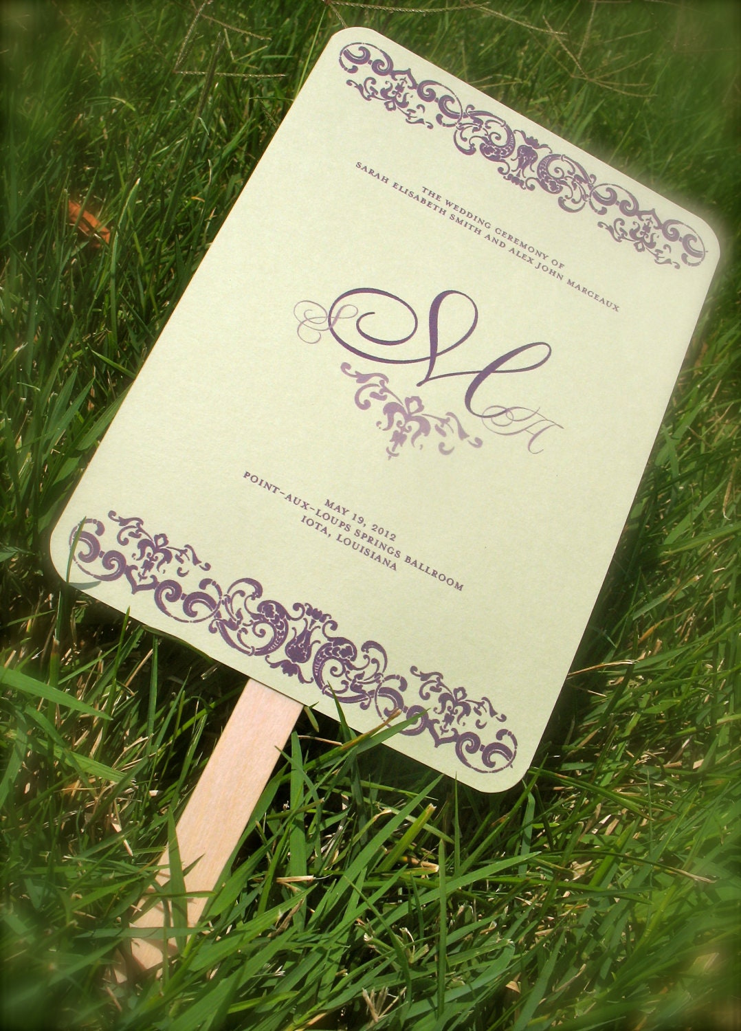 Printable Wedding Program Fan -- pompdesigns