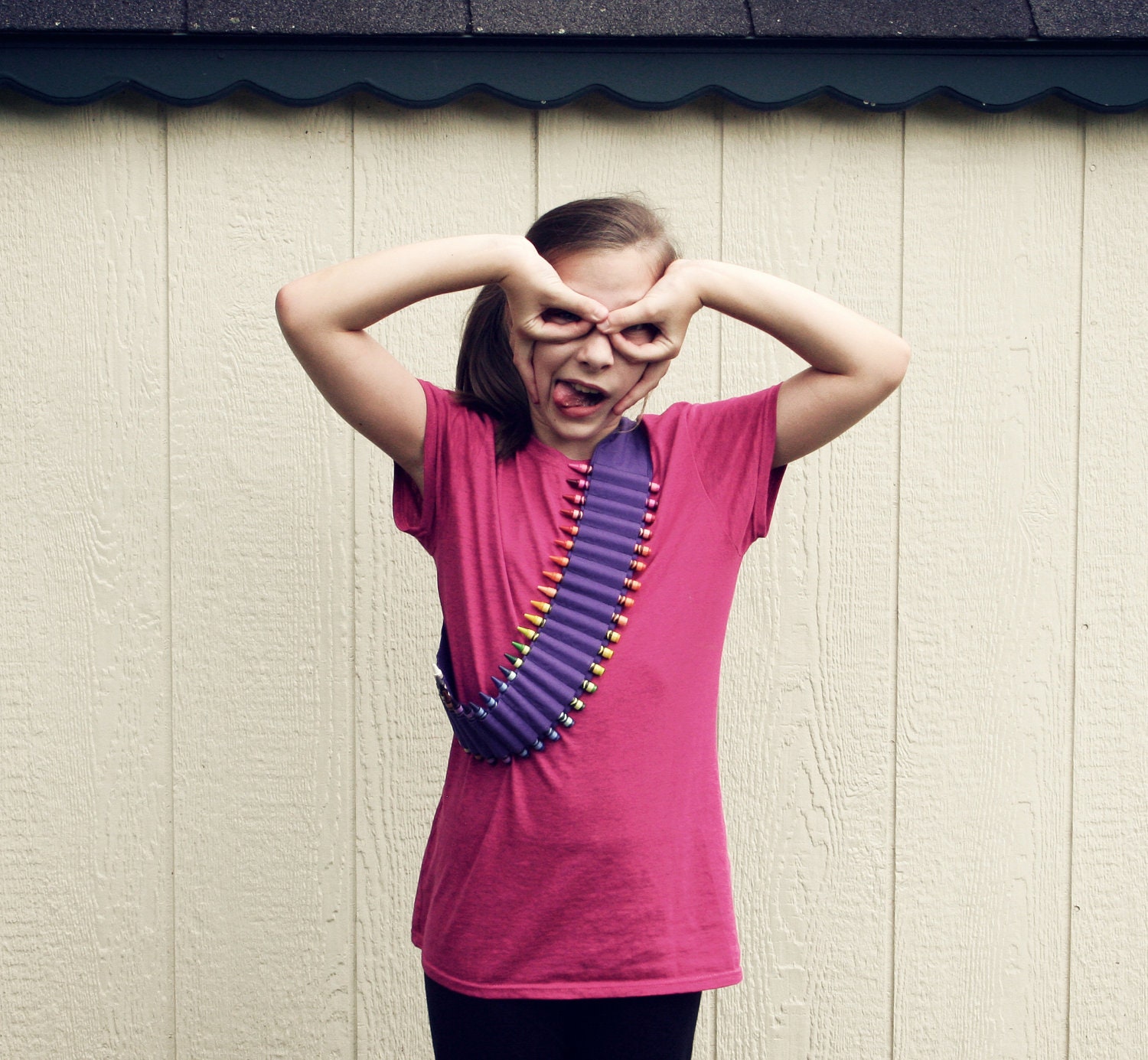 crayon ammo belt for kids -- purple