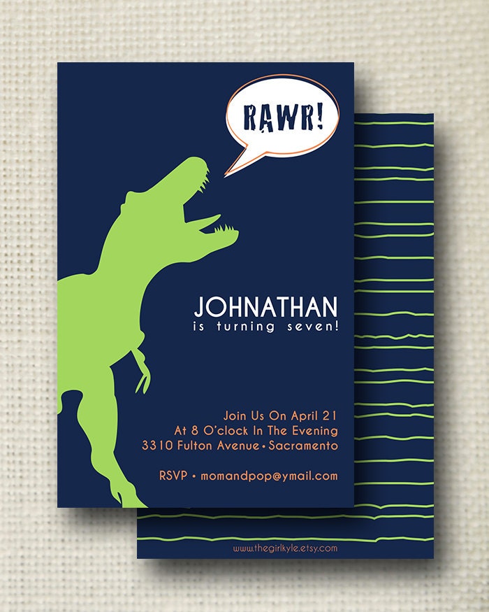 T-Rex Birthday Invitation