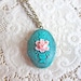 Locket Necklace Patina Verdigris Locket Necklace Shabby Chic Victorian Marie Antoinette Tiffany Blue