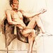 Figure Painting. Watercolor. Ink Wash. Male Nude. Chicago. Kansas City, Missouri. Original