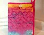 Padded Ipad or Tablet Sleeve, Hand Painted and Durable, Pinks