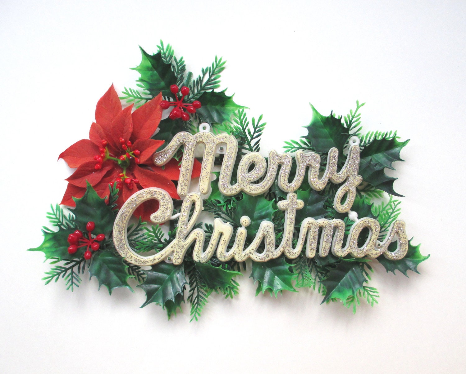 Plastic Christmas Decoration, Retro Kitsch Holiday Decor Wall Hanging